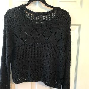 See through black sweater